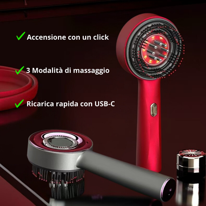 Spazzola Massaggiante con Tecnologia Red Light